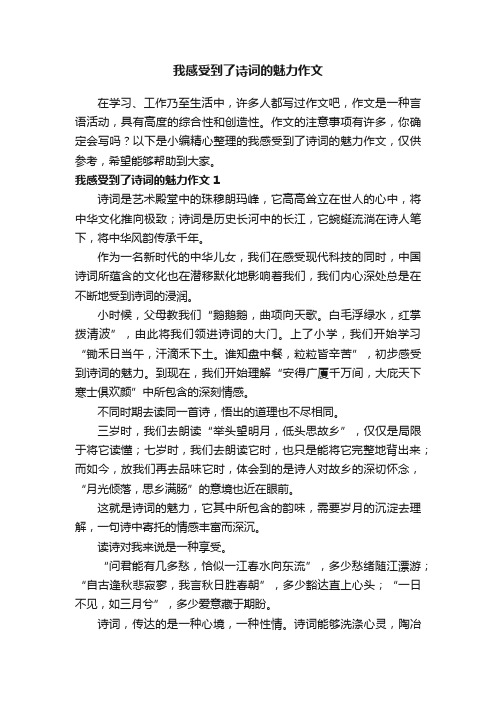 我感受到了诗词的魅力作文3篇