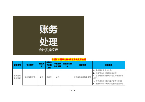 专项审计-信息系统应用控制审计内容