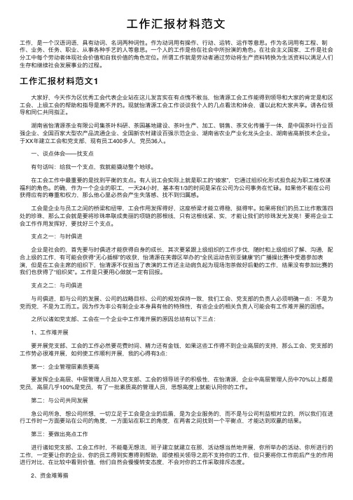 工作汇报材料范文