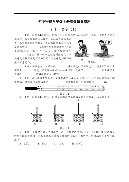 初中物理八年级上册高效课堂资料第三章 物态变化