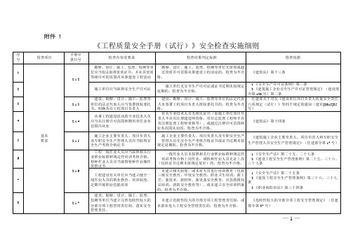 《工程质量安全手册(试行)》安全检查实施细则