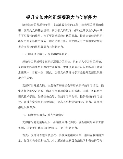 提升支部建的组织凝聚力与创新能力