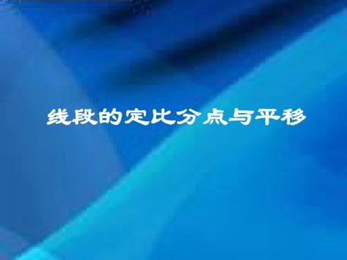 高三数学一轮复习课件——线段的定比分点和平移