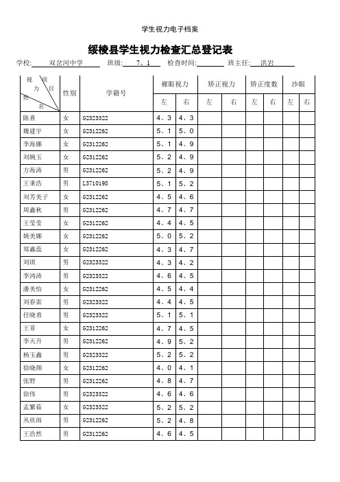 学生视力电子档案