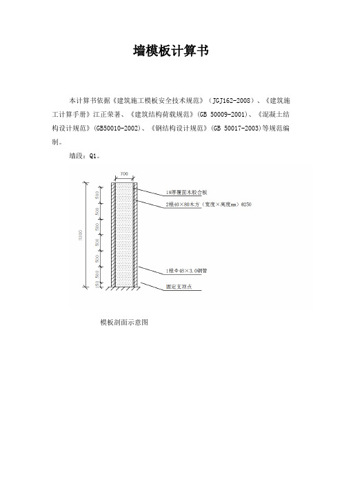 墙模板计算书