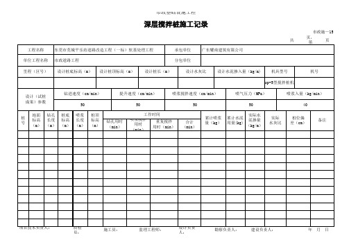 深层搅拌桩施工记录(市政)