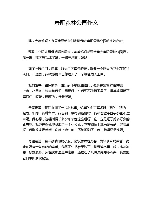 寿阳森林公园作文