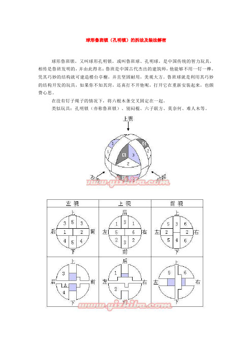 球形鲁班锁的解法