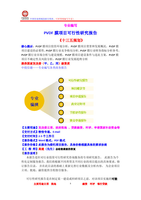 PVDF膜项目可行性研究报告