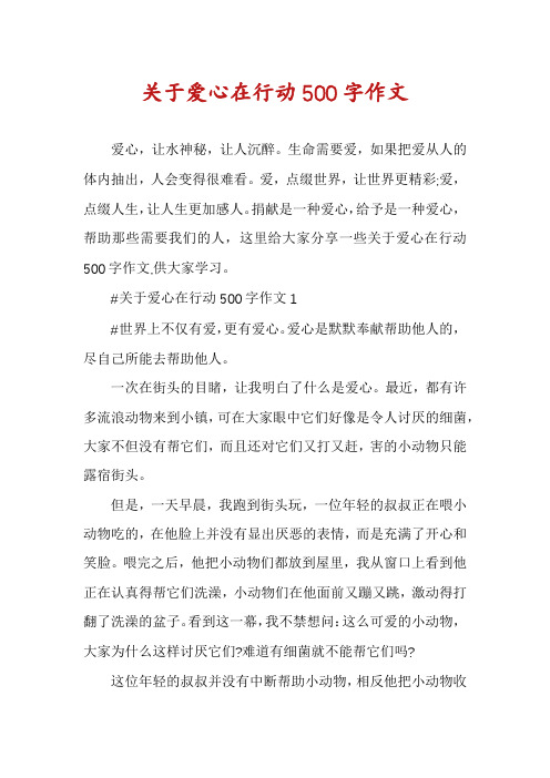 关于爱心在行动500字作文