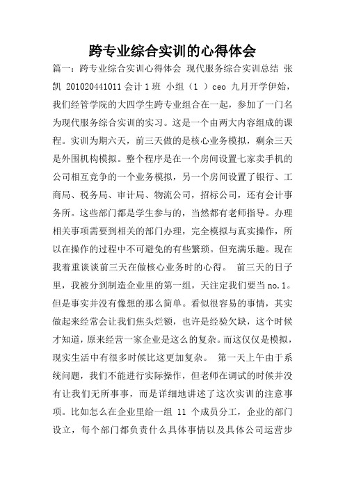 跨专业综合实训的心得体会