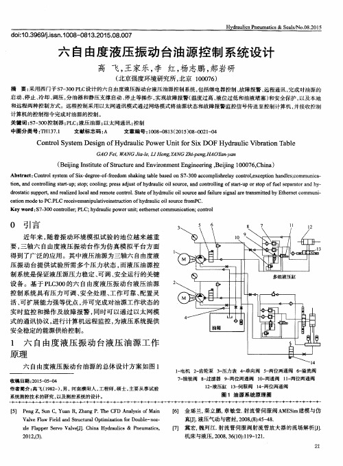 六自由度液压振动台油源控制系统设计