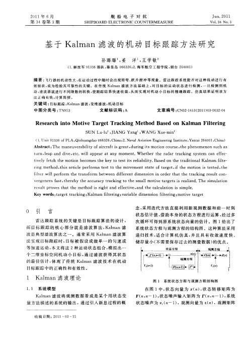 基于Kalman滤波的机动目标跟踪方法研究