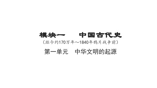 2018届湖南中考历史(人教版)总复习课件：模块一1.1中华文明的起源 (共9张PPT)