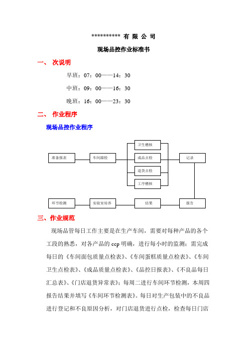 食品车间现场品控作业标准