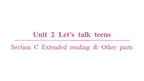 译林版高中英语必修第一册精品课件 Unit 2 Let's talk teens Section C