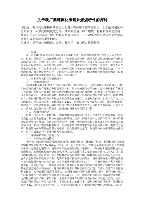 关于我厂循环流化床锅炉燃烧特性的探讨