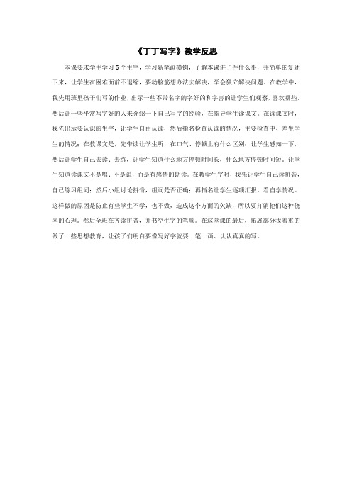 丁丁写字反思