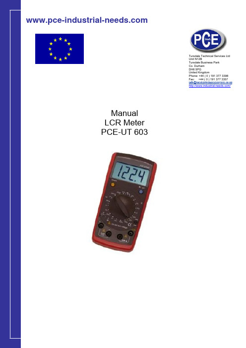 PCE-UT 603 数字 LCR 仪用户手册说明书