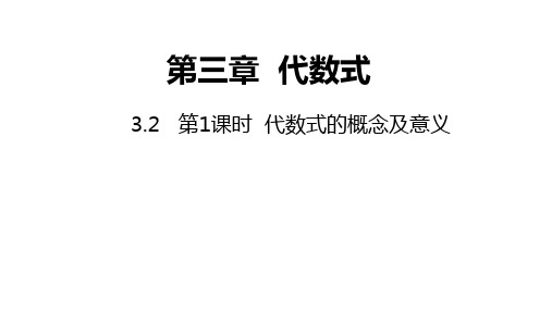 冀教版数学七年级上册同步课件：第1课时代数式