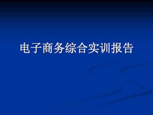 电子商务综合实训报告配套PPT