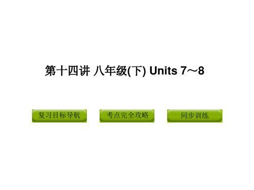 2014人教版初中英语中考复习八年级下册(7-8)ppt