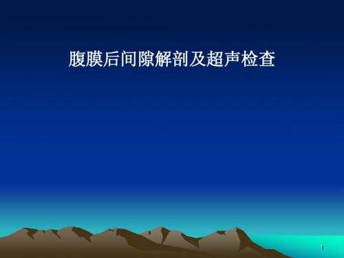 腹膜后间隙解剖及超声检查PPT课件