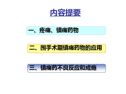 麻醉性镇痛药的临床应用