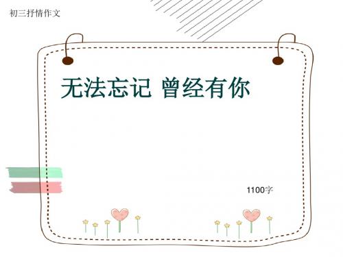 初三抒情作文《无法忘记 曾经有你》1100字(共13页PPT)