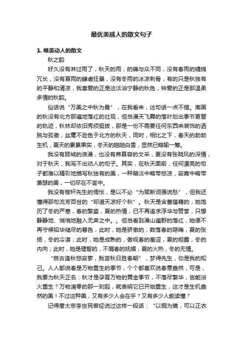 最优美感人的散文句子