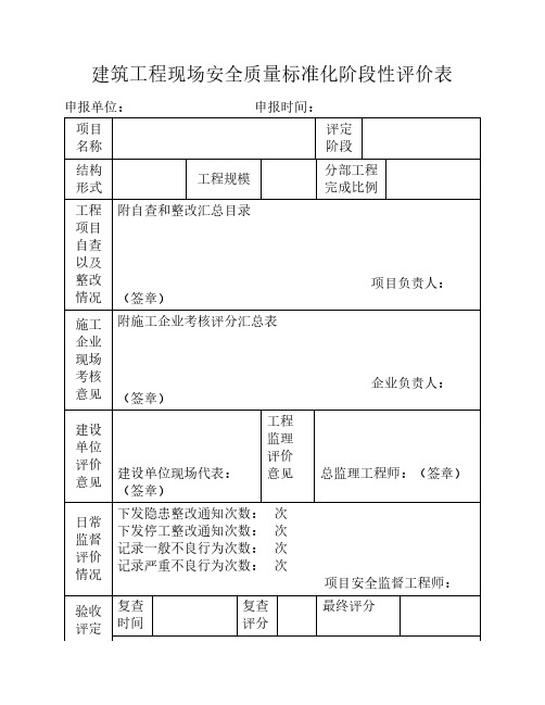 阶段性评价表