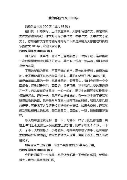 我的乐园作文300字