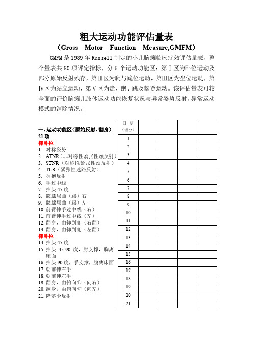 粗大运动功能评估量表