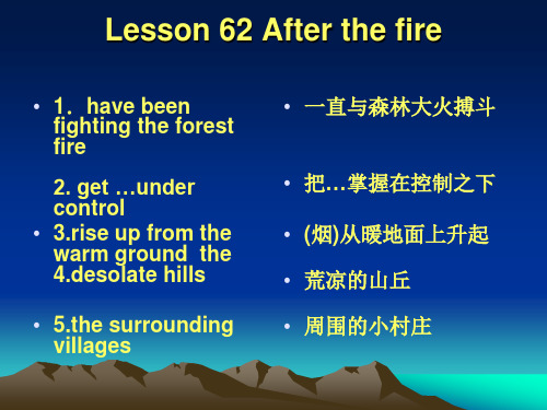 新概念二Lesson62Afterthefire