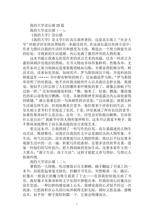 最新我的大学读后感1000字-我的大学读后感