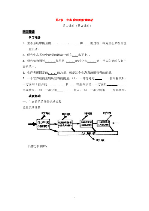 精选人教版高中生物必修三第5章生态系统及其稳定性能力专题5.2.1生态系统的能量流动导学案