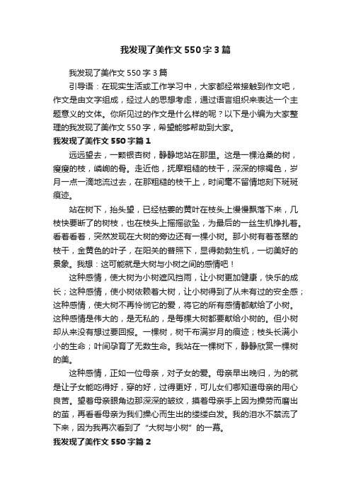 我发现了美作文550字3篇