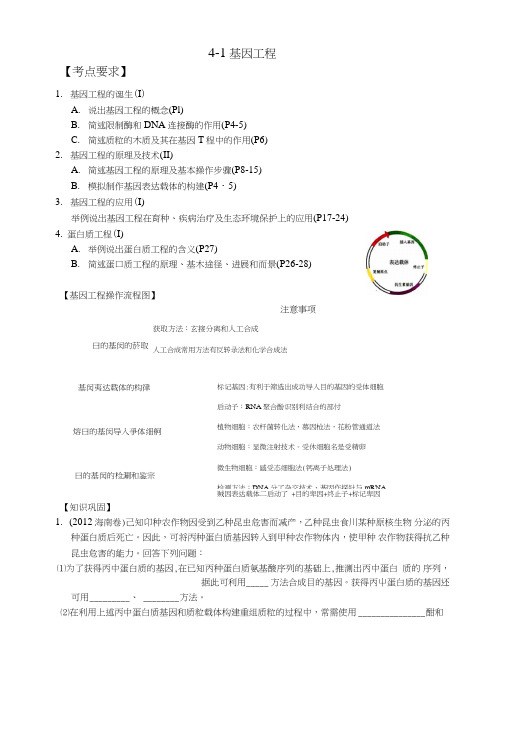 高考第二轮复习(高三生物)导学案4-1基因工程.doc