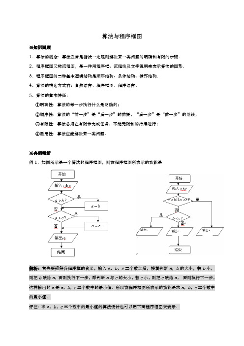 人教版高中数学必修5算法与程序框图教(学)案有答案