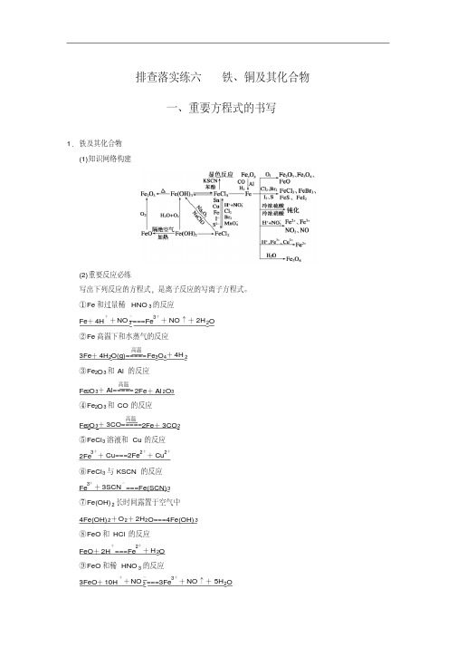 高考化学一轮排查落实练【6】铁、铜及其化合物(含答案)