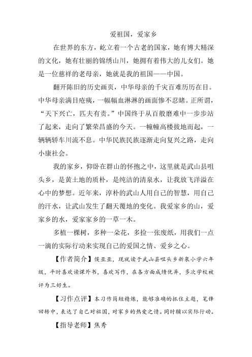 爱祖国爱家乡