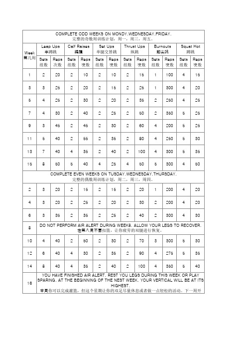 美国纵跳训练计划