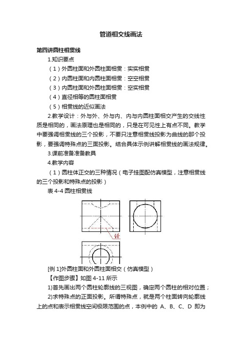 管道相交线画法