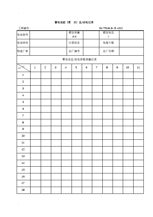 蓄电池组充放电记录表格格式