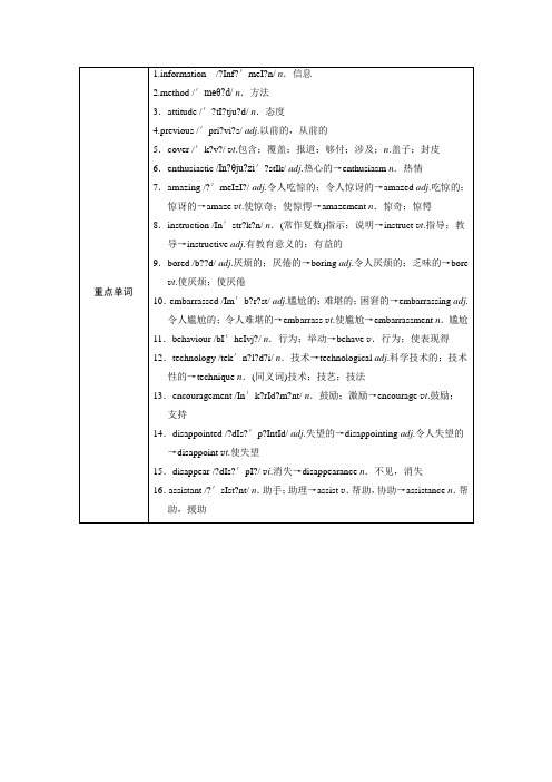 外研版必修一第一单元