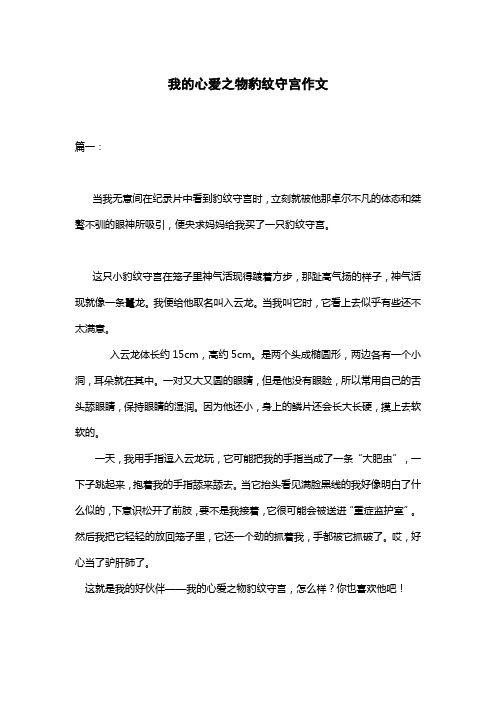 我的心爱之物豹纹守宫作文