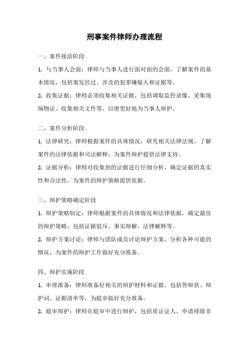 刑事案件律师办理流程