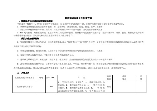 数控实训室建设及配置方案