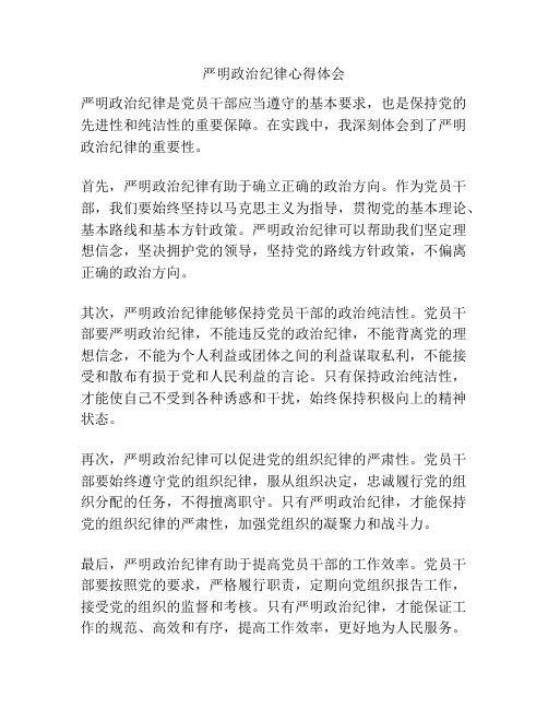 严明政治纪律心得体会