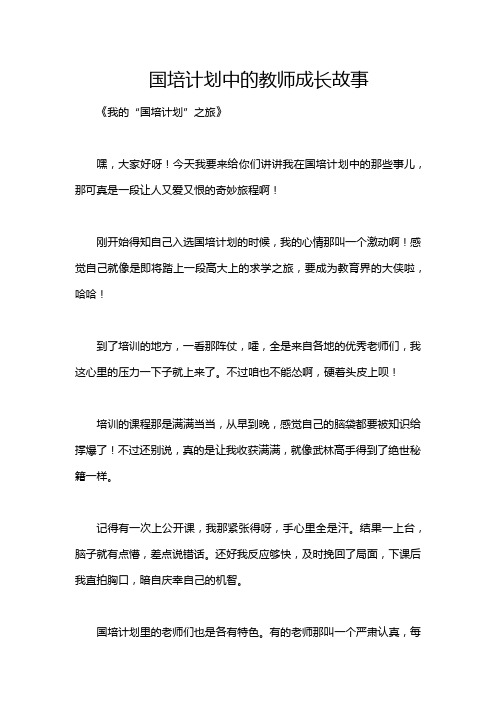 国培计划中的教师成长故事